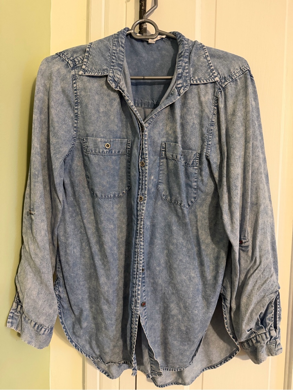 Soft Denim-Colored Button Down Shirt